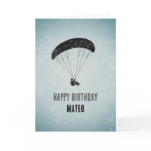 Modern Paraglider Graphic on Grunge Metal Birthday