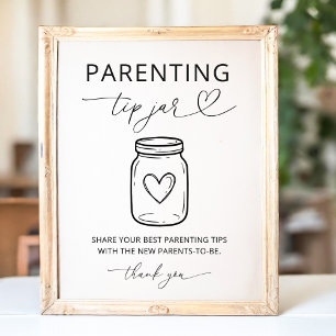 Modern Parenting Tips Baby Shower Party Game Poster