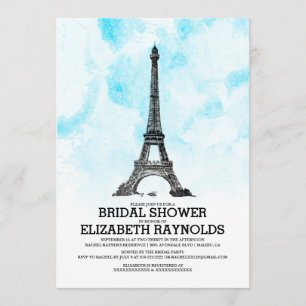 Modern Paris Bridal Shower Invitations