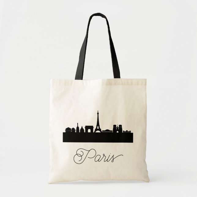 Modern  Paris, France City | Stylised Skyline  Tote Bag (Front)