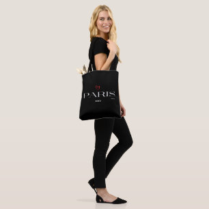 Modern Paris, France Design Chic Black Tote Bag