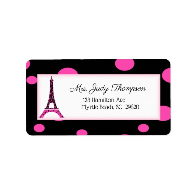 Modern Paris France Eiffel Tower Address Labels (Front)