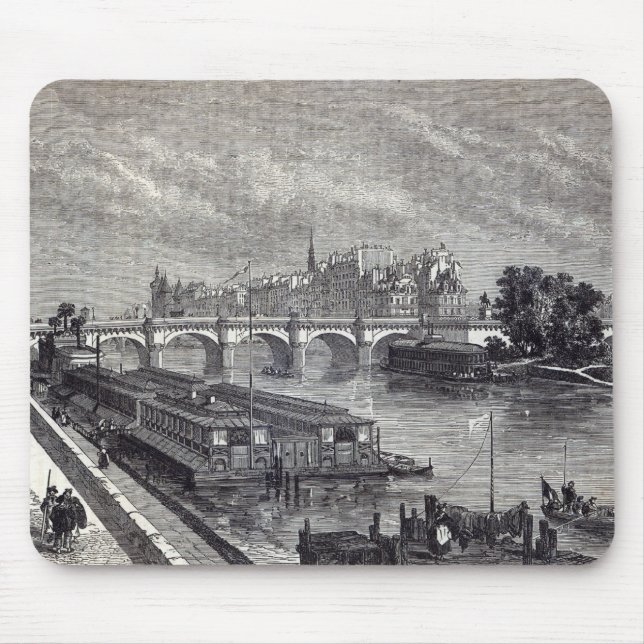 Modern Paris: The Pont Neuf, 1845 Mouse Pad (Front)