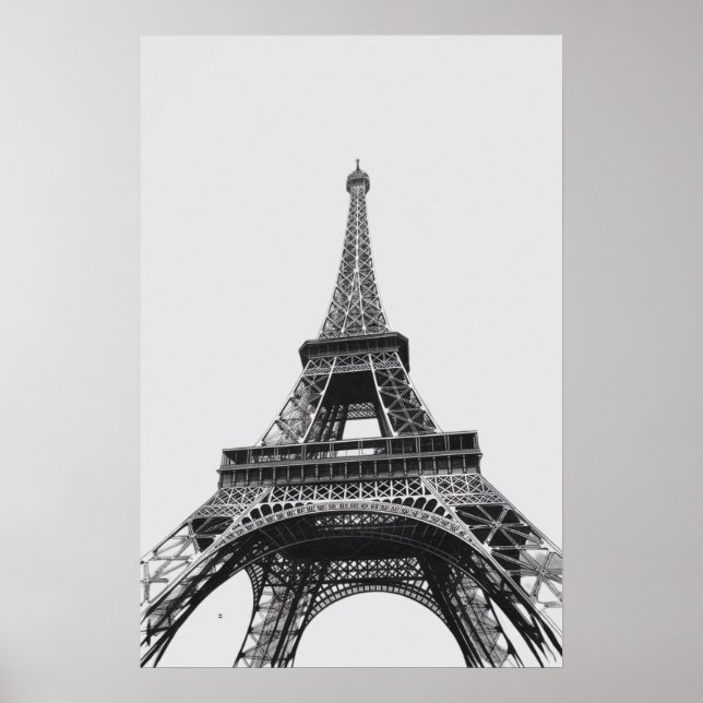 Modern Parisian Eiffel Tower Paris French  Poster (Front)
