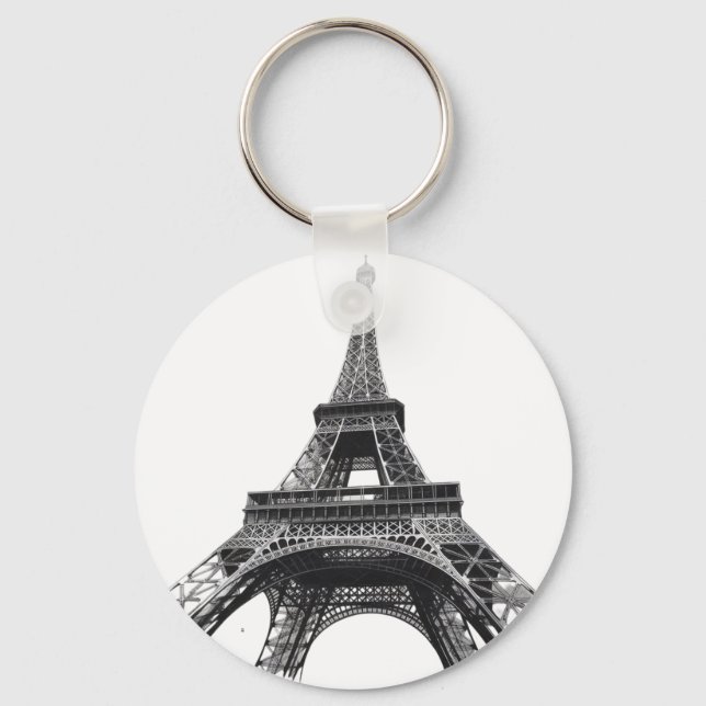 Modern Parisian Eiffel Tower Paris French Tote Bag Key Ring (Front)