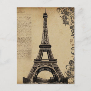Modern Parisian Eiffel Tower Paris French Vintage Postcard