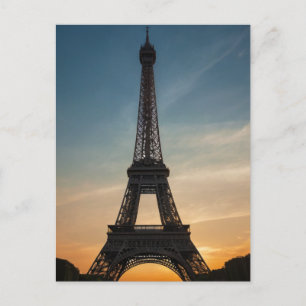 Modern Parisian Sunset Eiffel Tower Paris French   Postcard