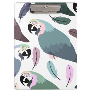 Modern Parrots Tropical Pattern Clipboard