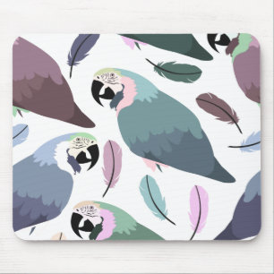 Modern Parrots Tropical Pattern Mouse Pad