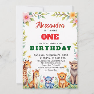 Modern Party Animals Jungle Safari Invitation