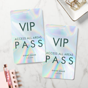 Modern Party Holographic VIP All Access Pass ID Badge