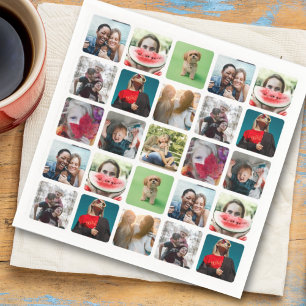 Modern Party Photo Collage Pattern Napkin
