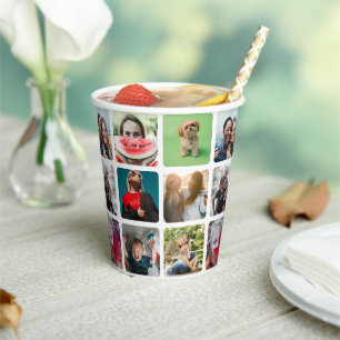 Modern Party Photo Collage Pattern  Paper Cups