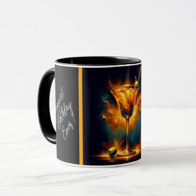 Modern Party Time Neon Personalised Mug (Front Left)