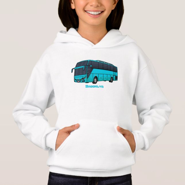 Modern passenger bus cartoon illustration (Front)