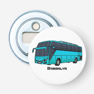 Modern passenger bus cartoon illustration bottle opener