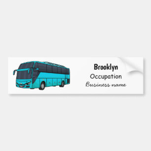 Modern passenger bus cartoon illustration bumper sticker