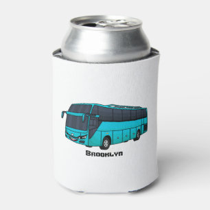 Modern passenger bus cartoon illustration can cooler