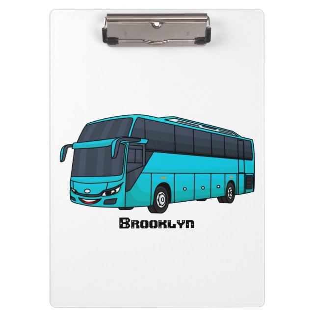 Modern passenger bus cartoon illustration  clipboard (Front)