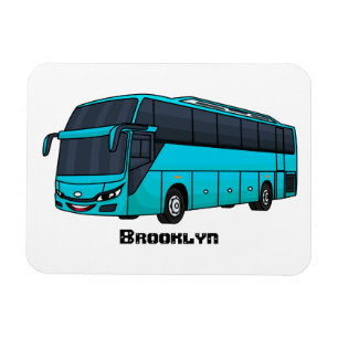 Modern passenger bus cartoon illustration magnet