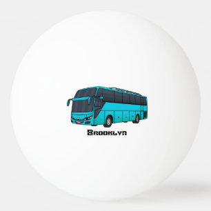 Modern passenger bus cartoon illustration ping pong ball