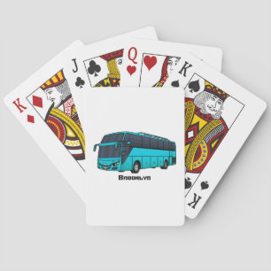 Modern passenger bus cartoon illustration  playing cards