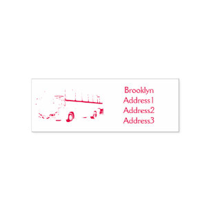 Modern passenger bus cartoon illustration self-inking stamp