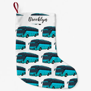 Modern passenger bus cartoon illustration small christmas stocking