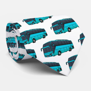 Modern passenger bus cartoon illustration tie