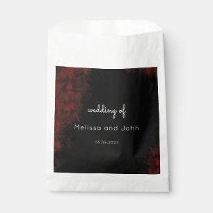 Modern Passionate Red 'n Black Wedding Design Favour Bag