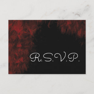 Modern Passionate Red 'n Black Wedding Design RSVP Card