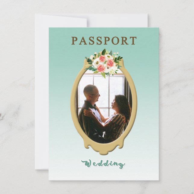 Modern Passport Wedding Invitation (Front)