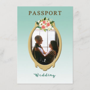 Modern Passport Wedding Invitation