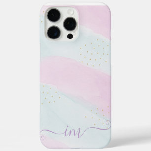 Modern Pastel Abstract Design Initials & Name iPhone 16 Pro Max Case