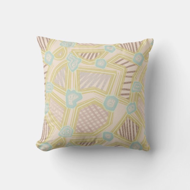 Modern Pastel Abstract Geometric Pattern  Cushion (Front)