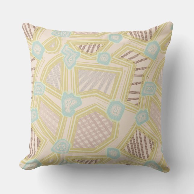 Modern Pastel Abstract Geometric Pattern  Cushion (Front)