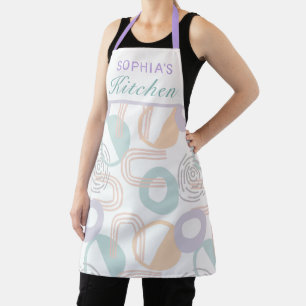 Modern Pastel Abstract Geometric Personalised Apron