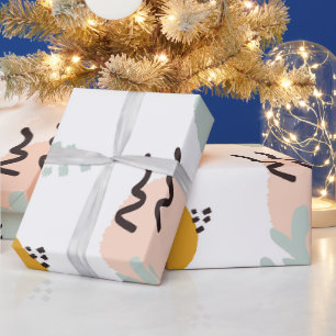 Modern Pastel Abstract Organic Shapes Wrapping Paper
