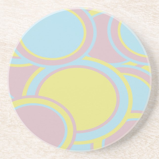 Modern Pastel Abstract Painting Coaster (Front)