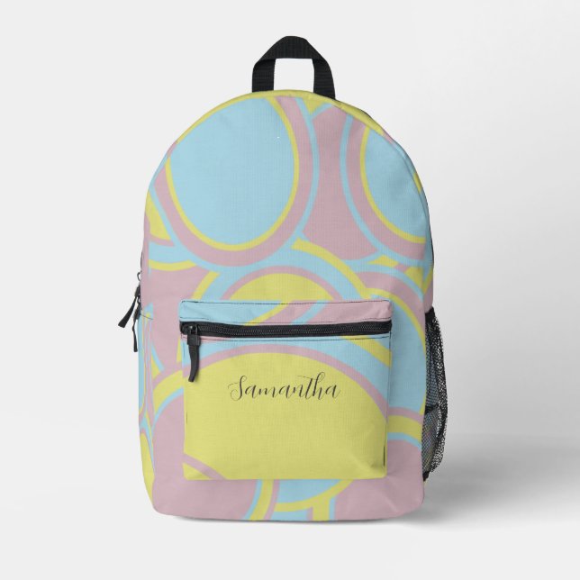 Modern Pastel Abstract Painting Printed Backpack (Front)
