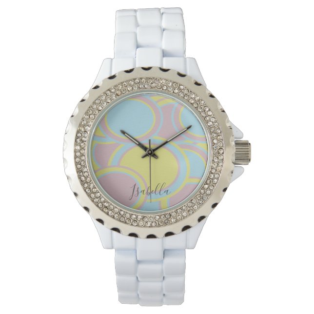 Modern Pastel Abstract Painting Wristwatch (Front)