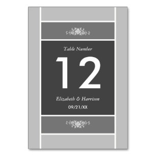 Modern Pastel Block - Siver Gray - Wedding Table Number