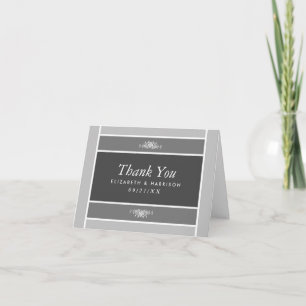 Modern Pastel Block - Siver Grey - Wedding Thank You Card