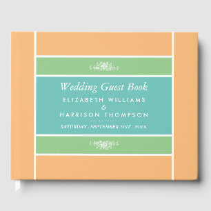 Modern Pastel Block - Tropical Colors - Wedding Guest Book