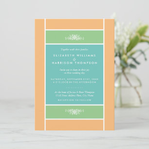 Modern Pastel Block - Tropical Colors - Wedding Invitation