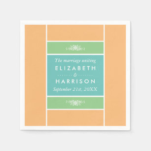 Modern Pastel Block - Tropical Colors - Wedding Napkin