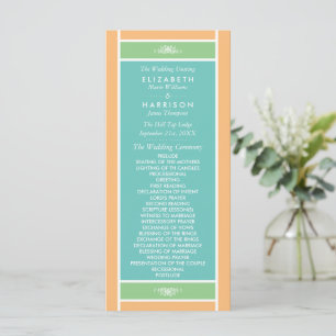 Modern Pastel Block - Tropical Colors - Wedding Program