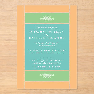 Modern Pastel Block - Tropical Colours - Wedding Acrylic Invitations