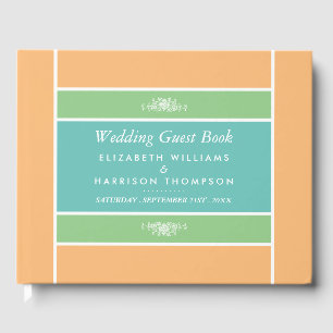Modern Pastel Block - Tropical Colours - Wedding Guest Book