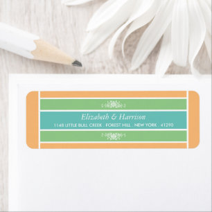 Modern Pastel Block - Tropical Colours - Wedding Return Address Label